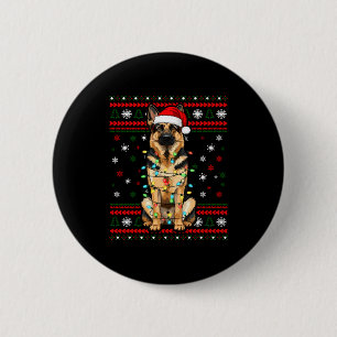 Hund Weihnachten, Deutscher Schäferhund Weihnachts Button
