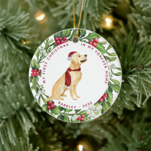 Hund Weihnachten Golden Retriever Mistletoe Holida Keramik Ornament