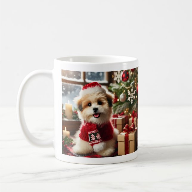 (Hund ♥️ Weihnachten) Klassische Tasse, 11 oz Kaffeetasse (Links)