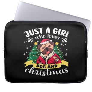Hund Weihnachten - Nur ein Mädchen, das Hund und C Laptopschutzhülle