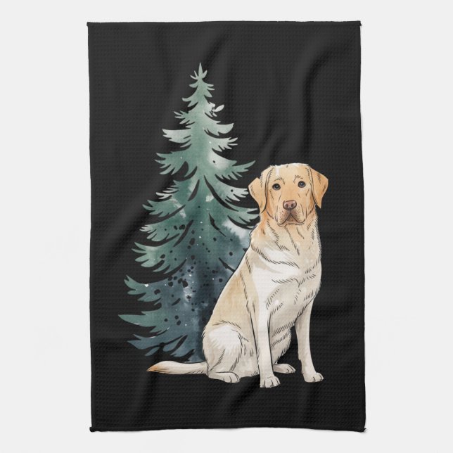 Hund Weihnachtsbaum Party Hund Lover Xmas Geschirrtuch (Vertikal)