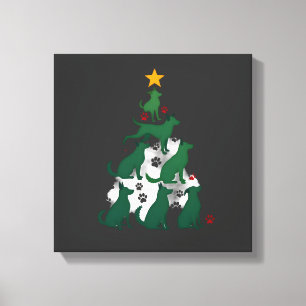 Hund Weihnachtsbaum Shirt - Hunde Weihnachten (2) Leinwanddruck