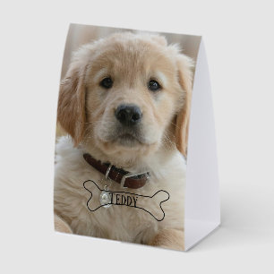 HUND WELPE FOTO NAME BONE BESTER HUND MUTTER VATER TISCHAUFSTELLER 