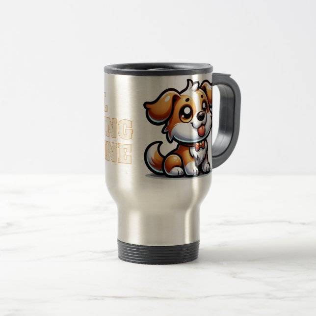 Hund, Welpe Liebe Reisebecher (VorderseiteRechts)