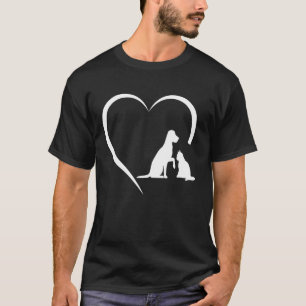 Hund Welpe und Babykatze Herz - Tier Hund & Katze  T-Shirt