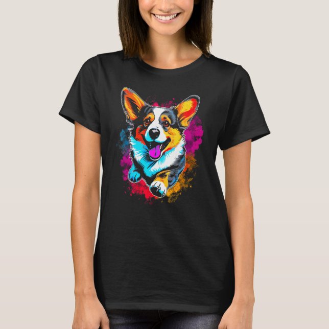 Hund Welsh Corgi T-Shirt (Vorderseite)
