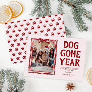 Hund wird Jahr für Rosa und Rotes Foto Weihnachten