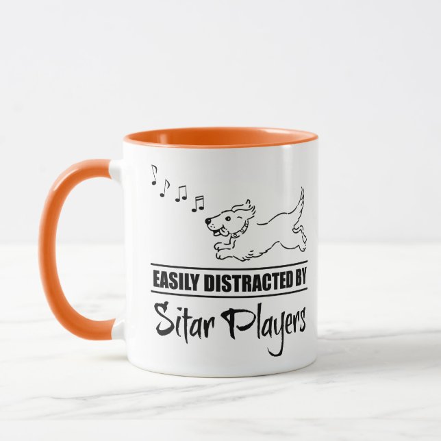 Hund wird leicht von Sitar-Spielern abgelenkt Tasse (Links)