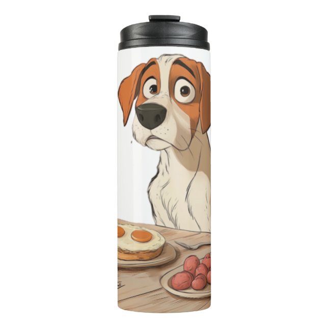 Hund zum Frühstück Thermosbecher (Vorderseite)