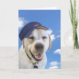 Hund zum Geburtstag mit Hut Karte