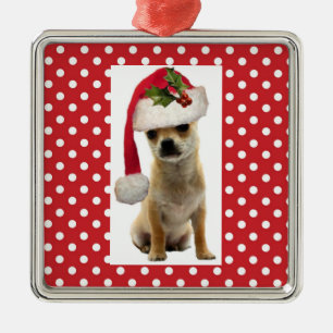 Hündchen in Sankt-Kappen-Weihnachtsverzierung Ornament Aus Metall
