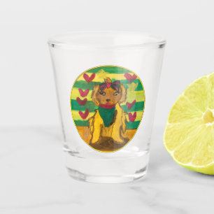 Hundchen "Kunst von Kindern" Schnapsglas