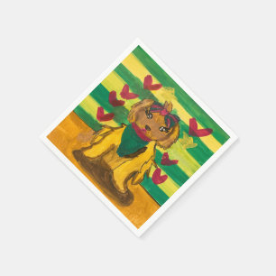 Hundchen "Kunst von Kindern" Serviette