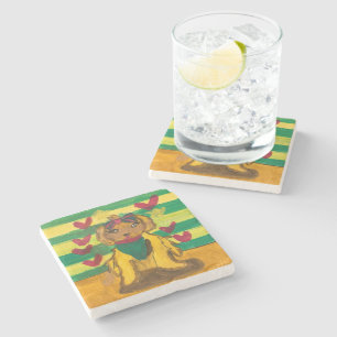Hundchen "Kunst von Kindern" Steinuntersetzer
