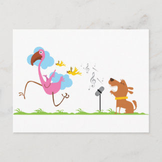 Hündchen-Sänger Postkarte