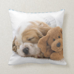 Hündchen-und Teddybär-Wurfs-Kissen Kissen