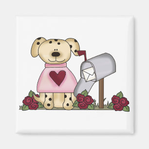 Hündchen-Valentinstag-T-Shirts und Geschenke Magnet