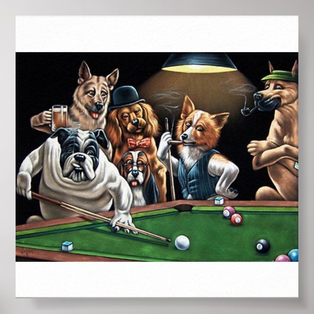 Hunde%20spielen%20Poker22 Poster (Vorne)
