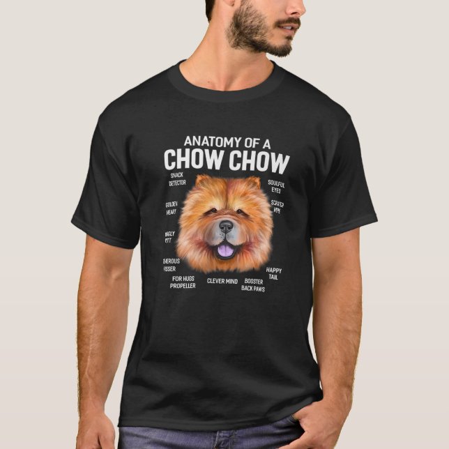 Hunde 365 Anatomie eines Chow Chow Chow Hund Funny T-Shirt (Vorderseite)