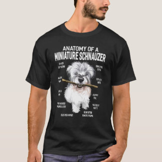 Hunde 365 Anatomie eines Miniaturschnauzer-Hundebü T-Shirt