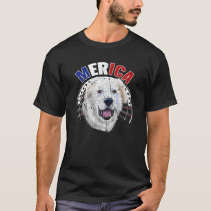 Hunde 365 Merica Great Pyrenäen Hund American Flag T-Shirt