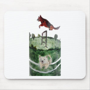 Hunde Agility Alsatian, Westie Malerei Mousepad