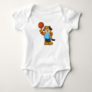 Hunde als Basketballspieler mit Basketball Baby Strampler