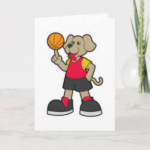 Hunde als Basketballspieler mit Basketball Karte