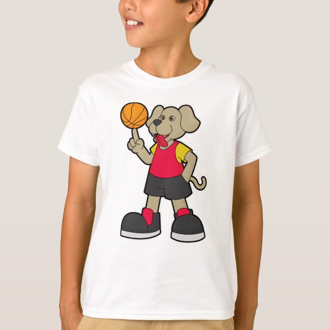 Hunde als Basketballspieler mit Basketball T-Shirt (Vorderseite)