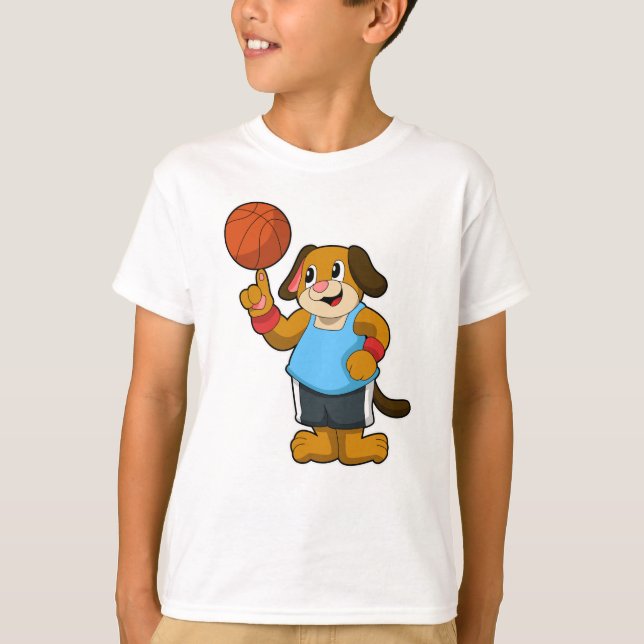 Hunde als Basketballspieler mit Basketball T-Shirt (Vorderseite)