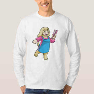 Hunde als Friseur mit Kamm T-Shirt