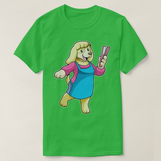 Hunde als Friseur mit Kamm T-Shirt (Design vorne)