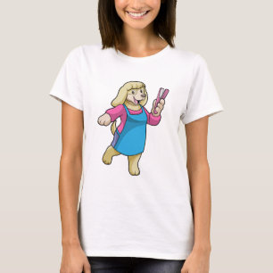 Hunde als Friseur mit Kamm T-Shirt
