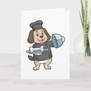 Hunde als Koch mit Platter & Knochen Karte