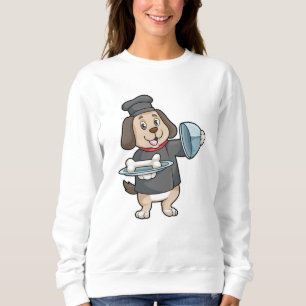 Hunde als Koch mit Platter & Knochen Sweatshirt