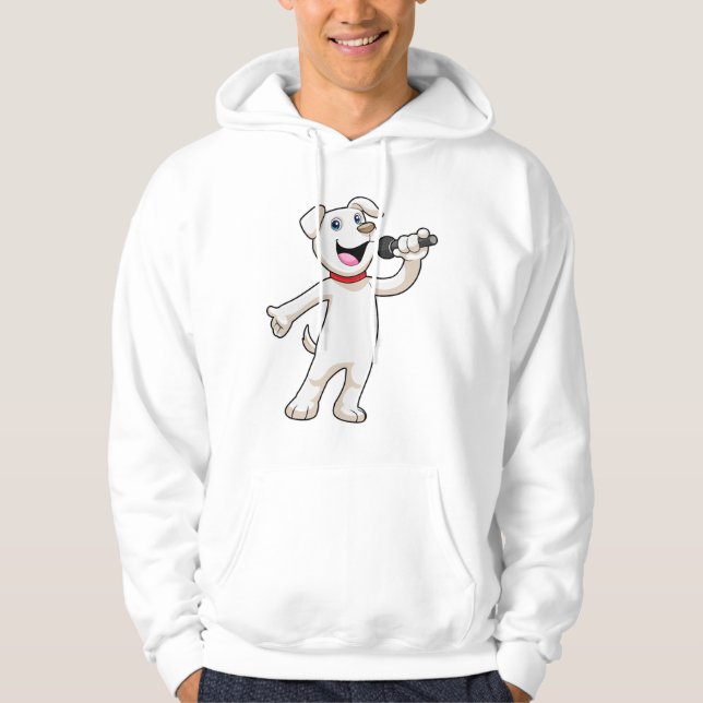 Hunde als Sänger mit Mikrofon Hoodie (Vorderseite)