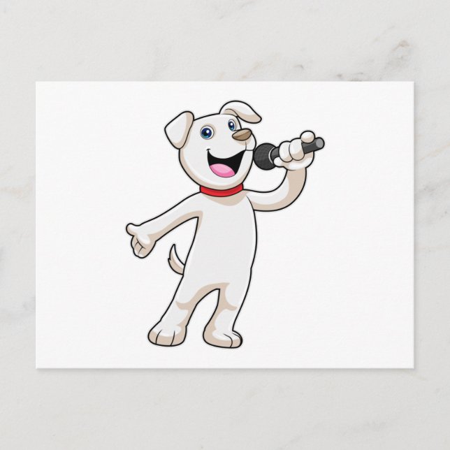 Hunde als Sänger mit Mikrofon Postkarte (Vorderseite)