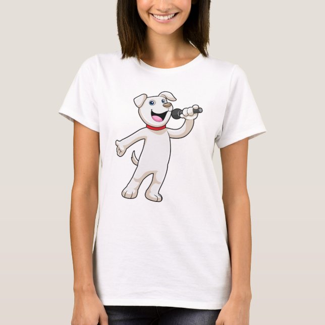 Hunde als Sänger mit Mikrofon T-Shirt (Vorderseite)