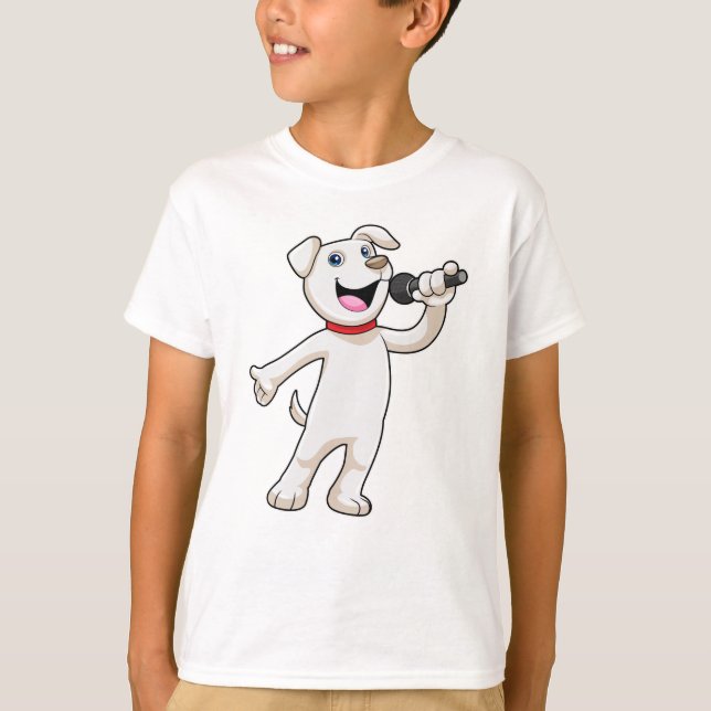 Hunde als Sänger mit Mikrofon T-Shirt (Vorderseite)