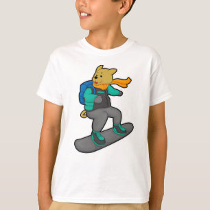 Hunde als Snowboarder mit Snowboard & Backpack T-Shirt