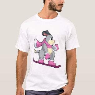 Hunde als Snowboarder mit Sonowboard T-Shirt