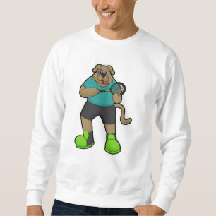 Hunde als Tennisspieler mit Tennisschläger Sweatshirt