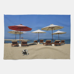 Hunde am Strand Geschirrtuch