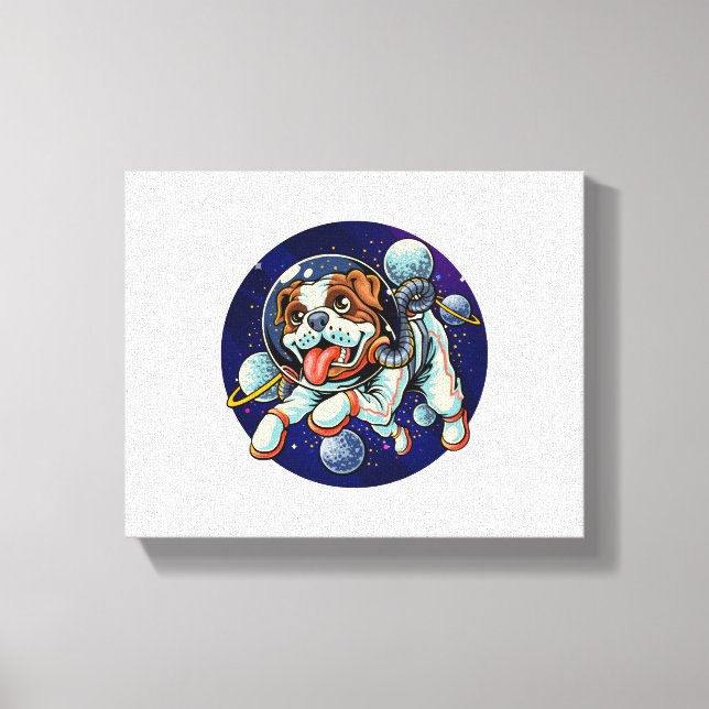 Hunde Astronaut, Weltraumhund Leinwanddruck (Vorderseite)