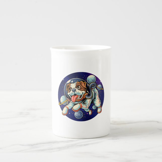 Hunde Astronaut, Weltraumhund Prozellantasse (Vorderseite)