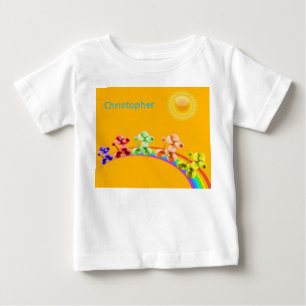Hunde auf dem Regenbogenbaby-T - Shirt