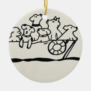 "Hunde auf dem Schiff" Ornament by Willowcatdesign