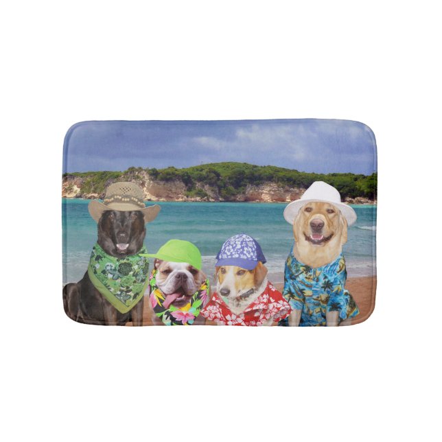 Hunde auf der Strand-Bad-Matte Badematte (Vorderseite)
