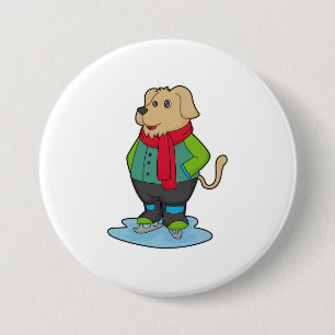 Hunde auf Ice-Skaten mit Ice-Skaten Button