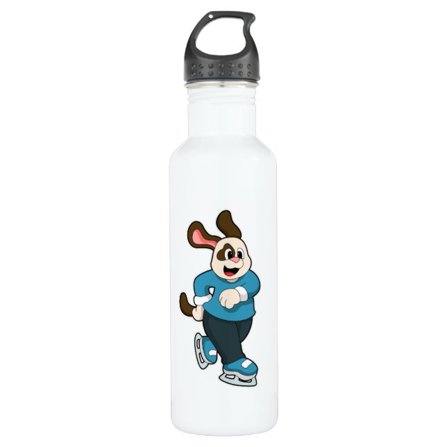 Hunde auf Ice-Skaten mit Ice-Skaten Edelstahlflasche (Vorderseite)